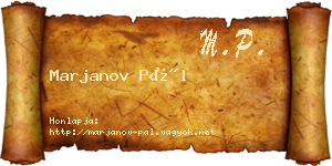 Marjanov Pál névjegykártya